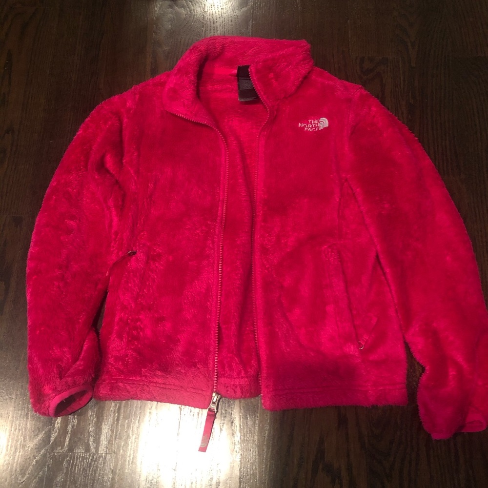 North face fleece jacket size youth medium pink